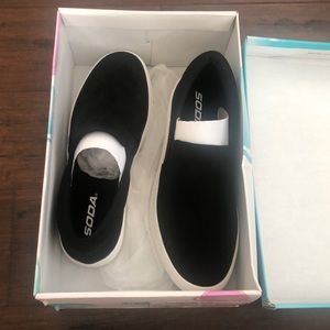 NWT Suede slip ons